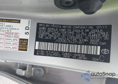 2017 Toyota Prius V Two z USA, uszkodzony, nr VIN JTDZN3EU7HJ071451